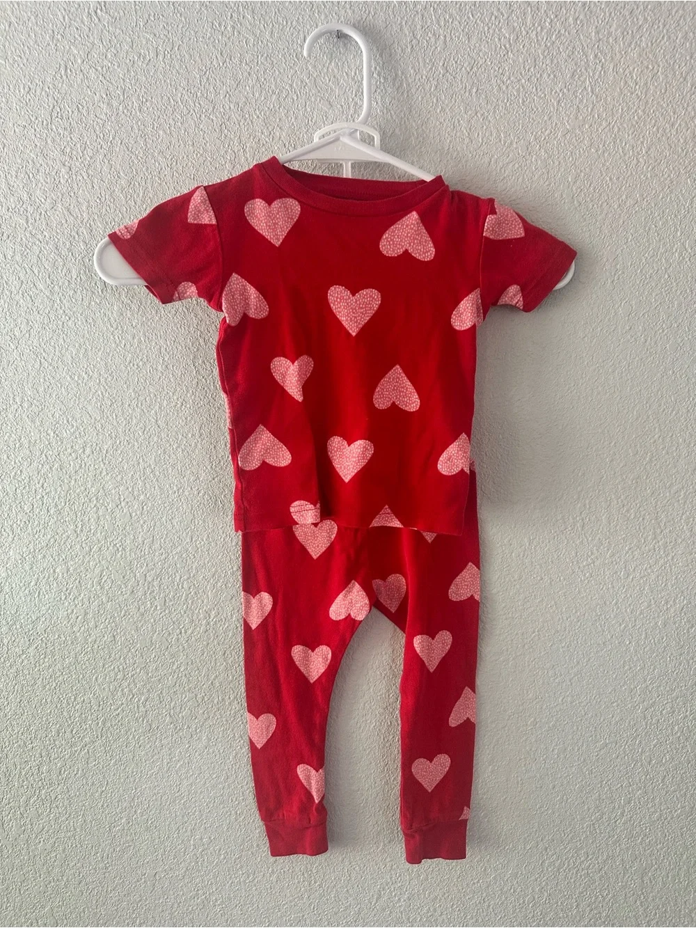 Carter's Red Pajama Set with Pink Heart Print